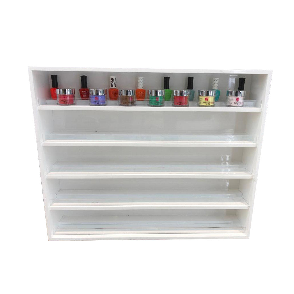 Wall Display 2 Tier White Diamond Nail Supplies