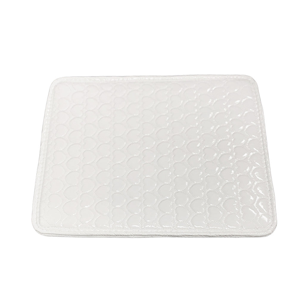 Mat Cushion Heart Embroidered Design White Diamond Nail Supplies