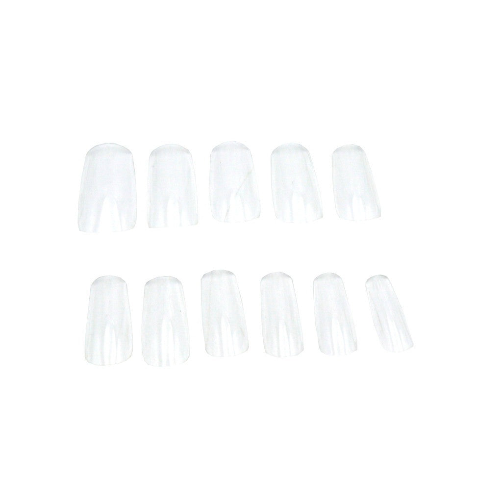 Gella Soft Gel Full Cover Tips - Medium Square Clear Diamond Nail Supplies