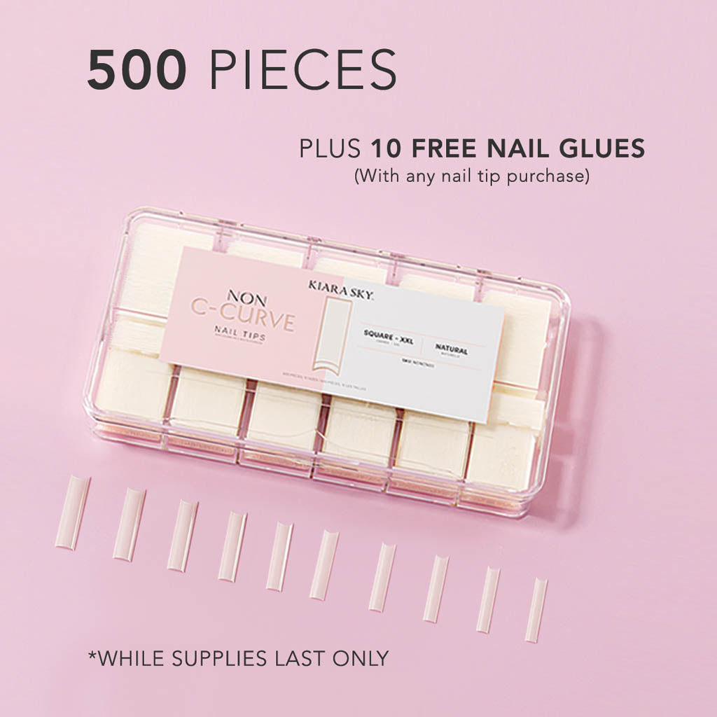 Non C-Curve Tip - NONCN03 XXL Square Natural 500pc