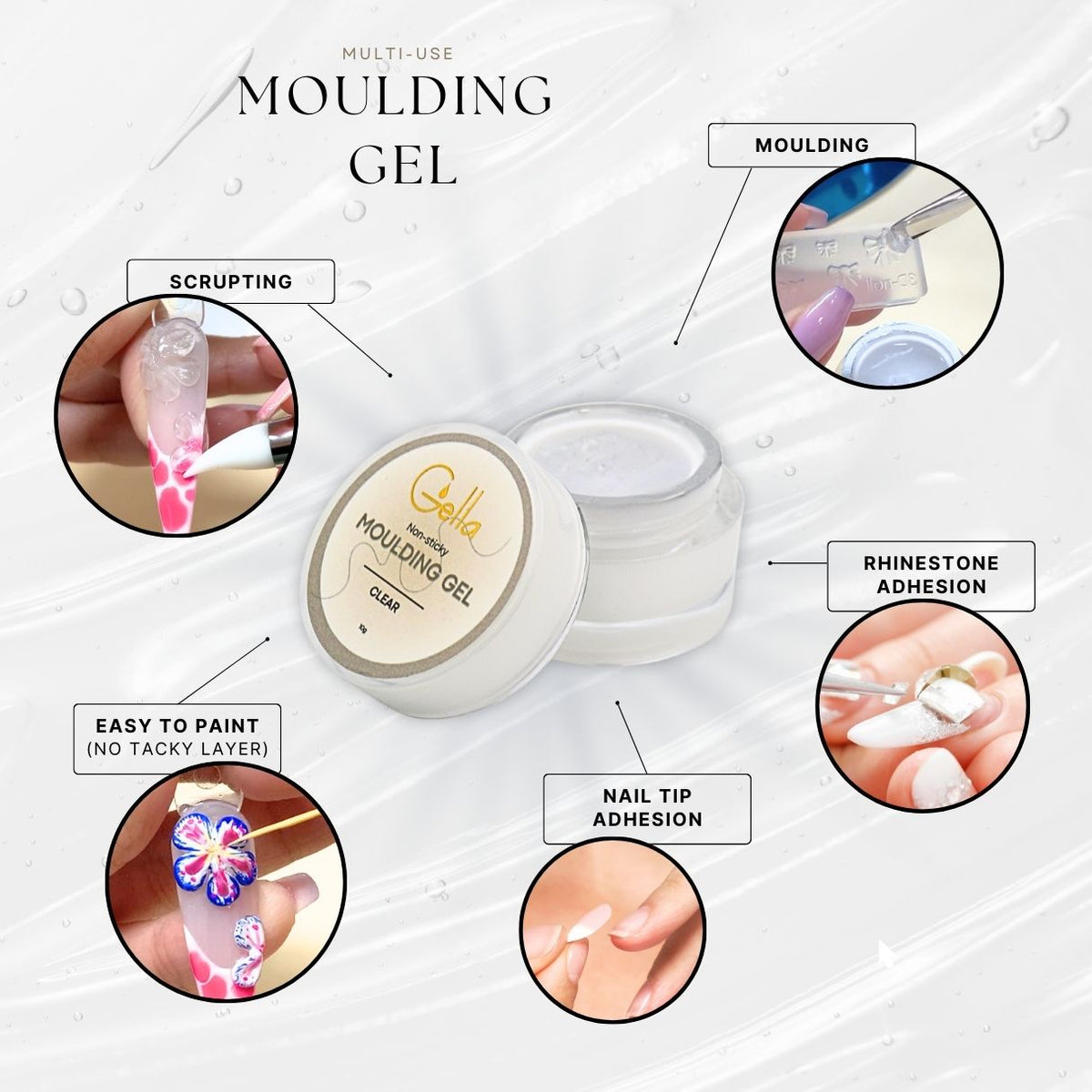 Buy Gella Moulding Gel (Non Sticky) - Clear | Diamond Nail Supplies