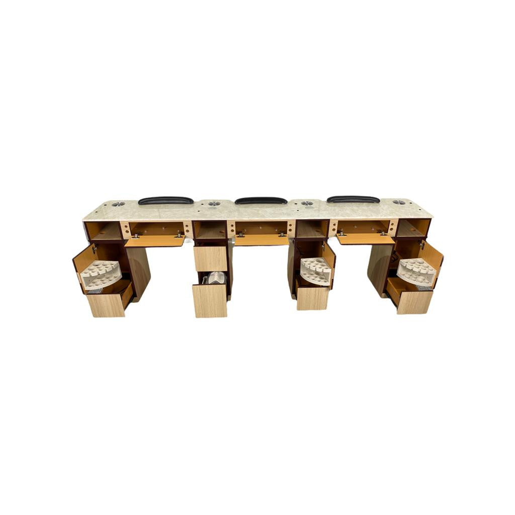 Buy Nail Table Triple Wood 2 | Diamond Nail Supplies