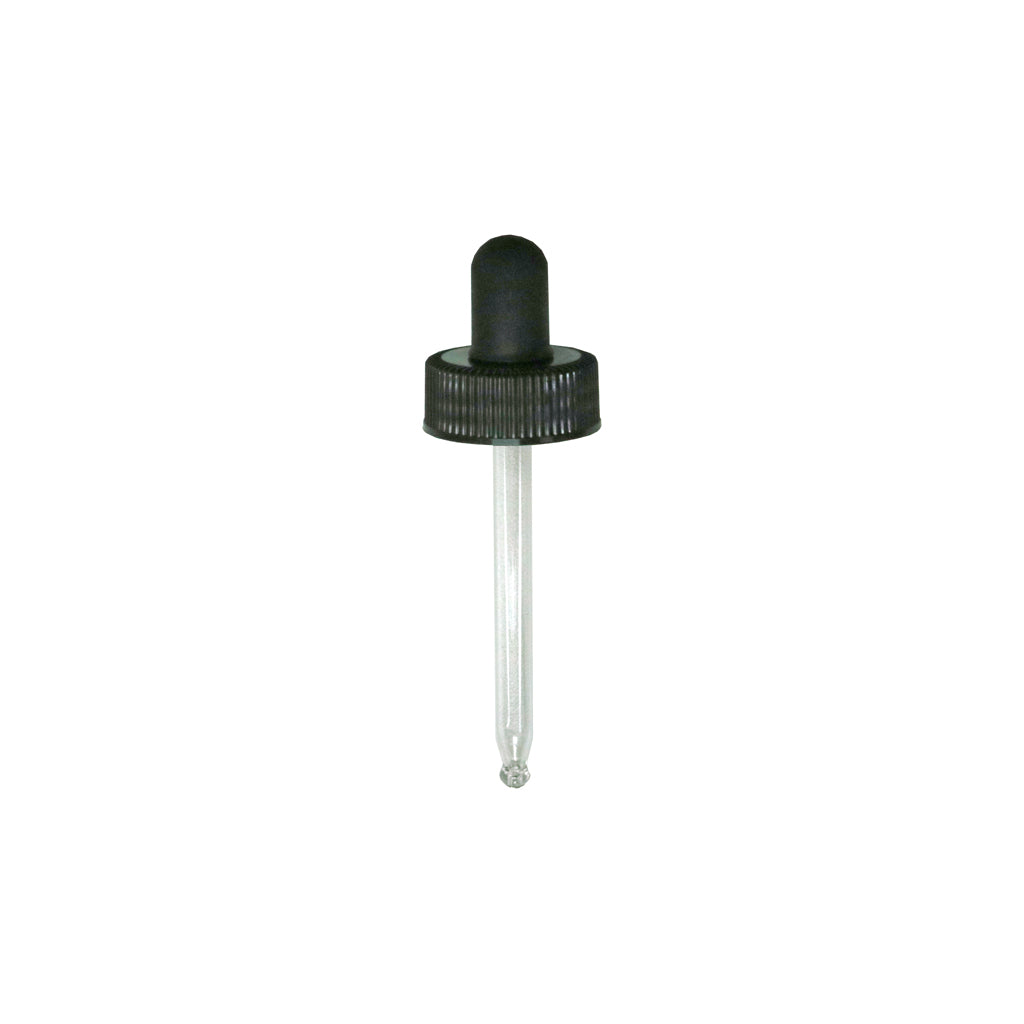 Glass Dropper 80mm -  Black for 24mm Opening