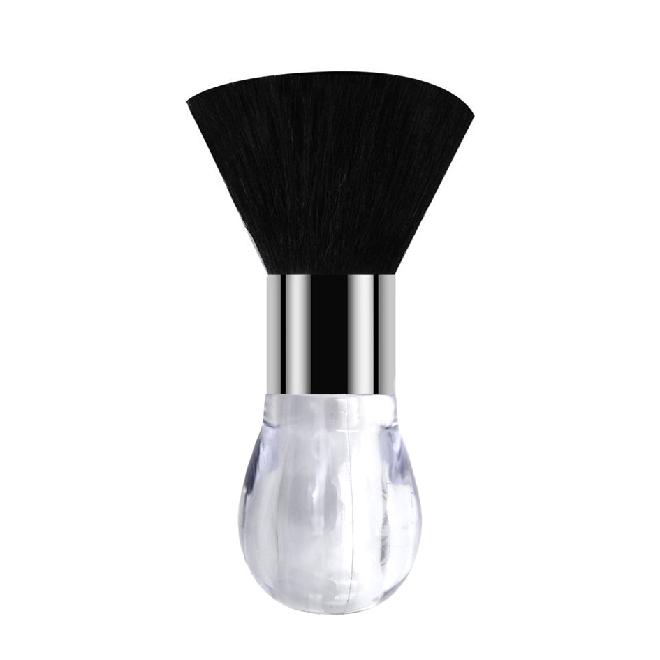 Round Black Dust Brush Clear & Silver