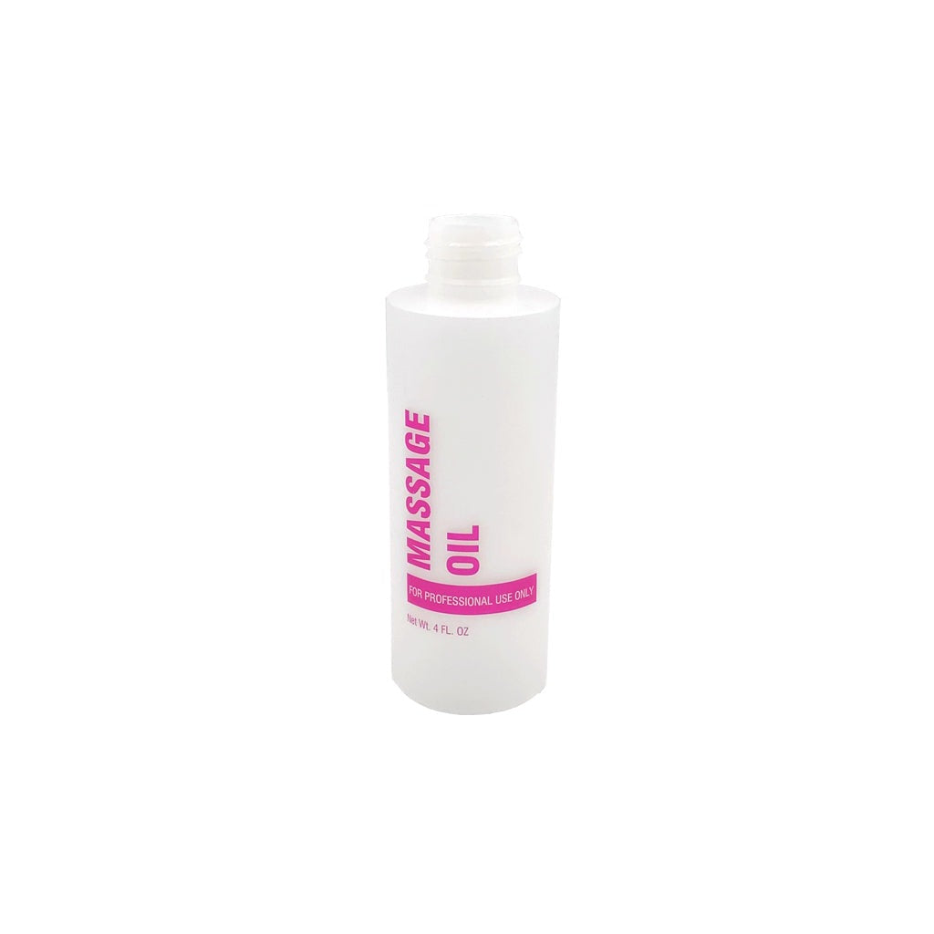 Empty Massage Oil Pink Bottle 118ml (4oz)