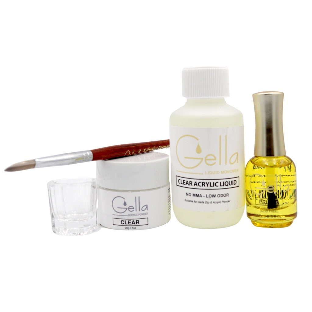 Gella Mini Acrylic Nail Starter Kit - Clear