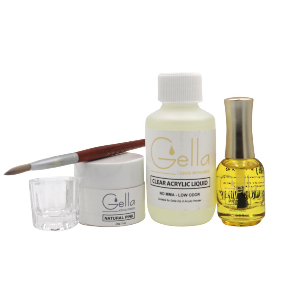 Gella Mini Acrylic Nail Starter Kit - Natural Pink
