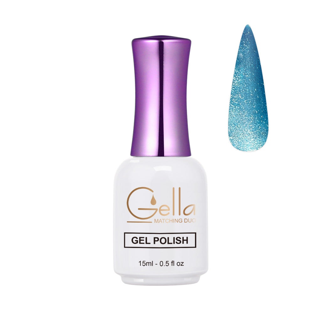 Silver Cat Eyes Gel - CE28 Otter Blues Gel Polish Cat Eye