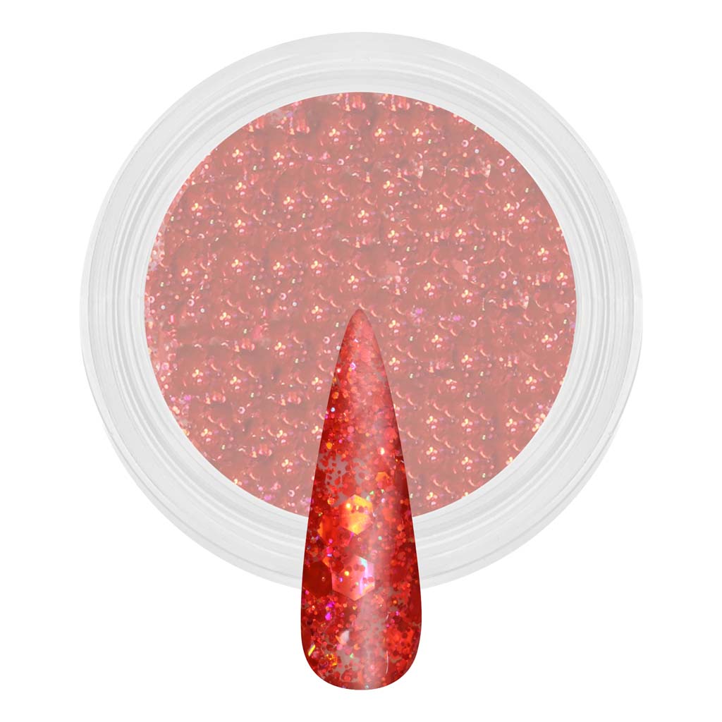 Dip & Acrylic Powder Swatch - D123 Stawberry Sprinkles