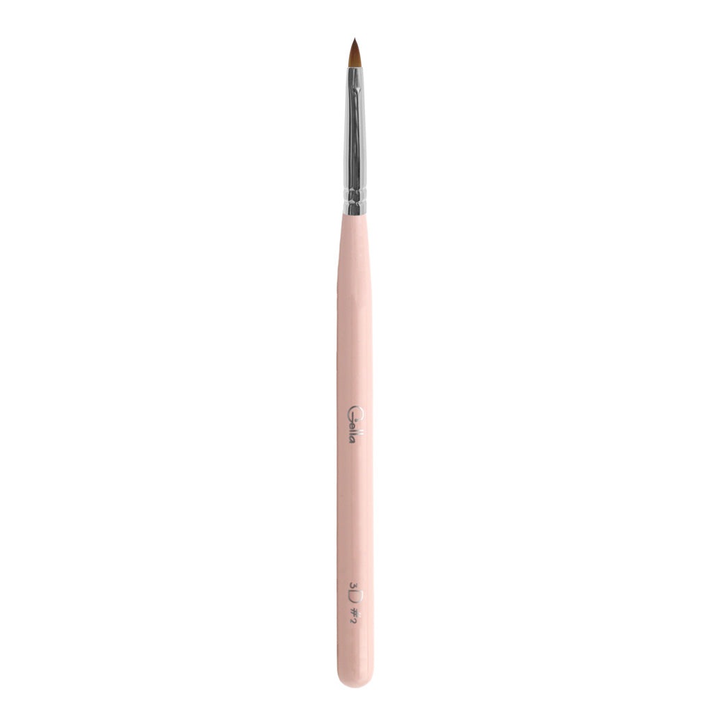 Pink Wooden Brush Nylon Bristles - Gel 3D #2