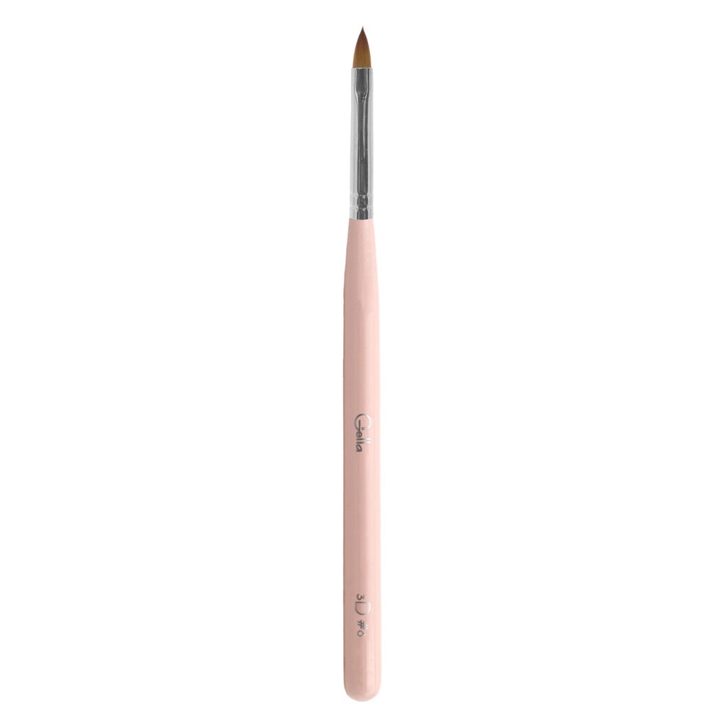Pink Wooden Brush Nylon Bristles - Gel 3D #6