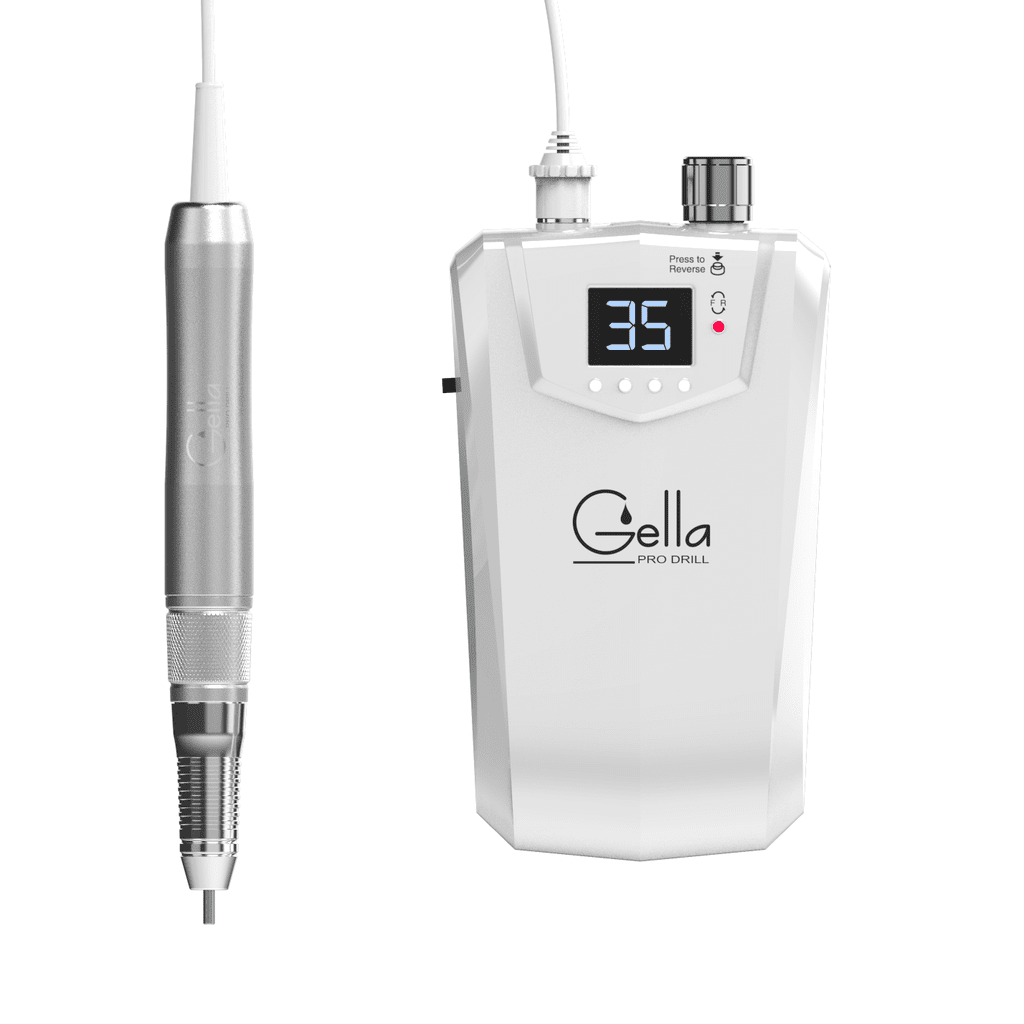 Gella Pro Drill Portable White + Premium Drill Bit Set