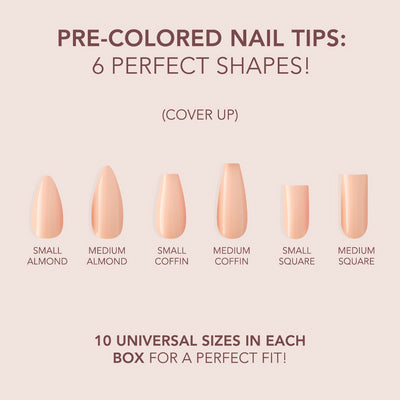 Gelly Tips Cover -  Almond Short Cover Up