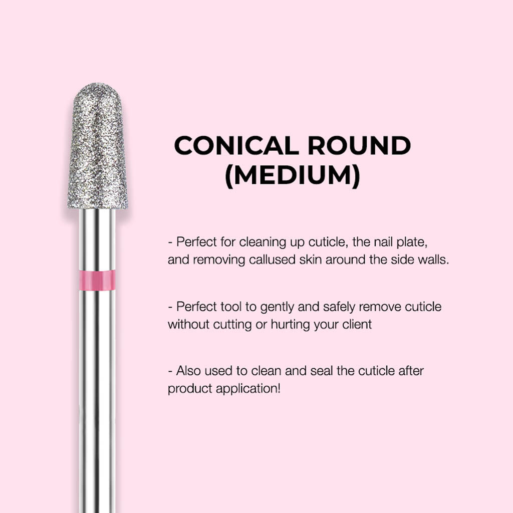 Drill Bit Conical Round Shape Medium Silver 3/32"