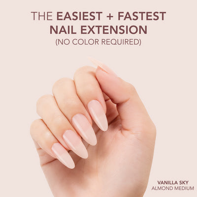 Gelly Tips Cover -  Almond Medium Vanilla Sky