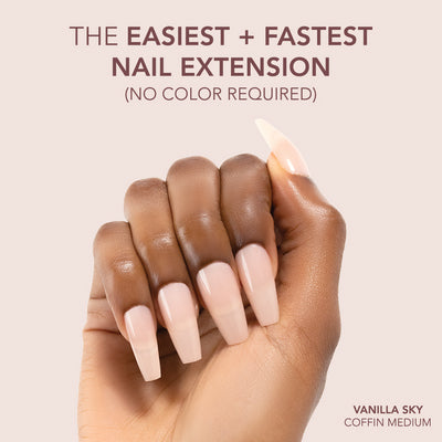 Gelly Tips Cover -  Coffin Medium Vanilla Sky