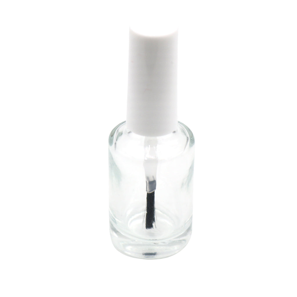 Empty Clear Polish Bottle With White Lid